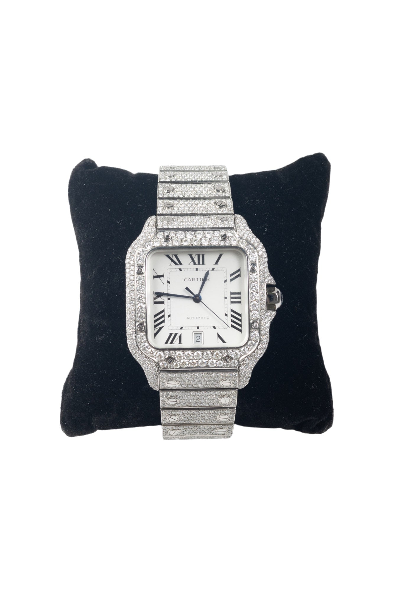 Cartier black diamond watch sale