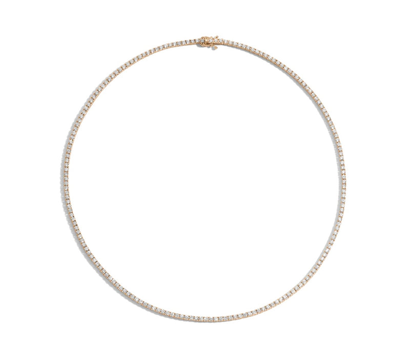 10k Rose Gold 6.4ct Diamond Tennis Chain